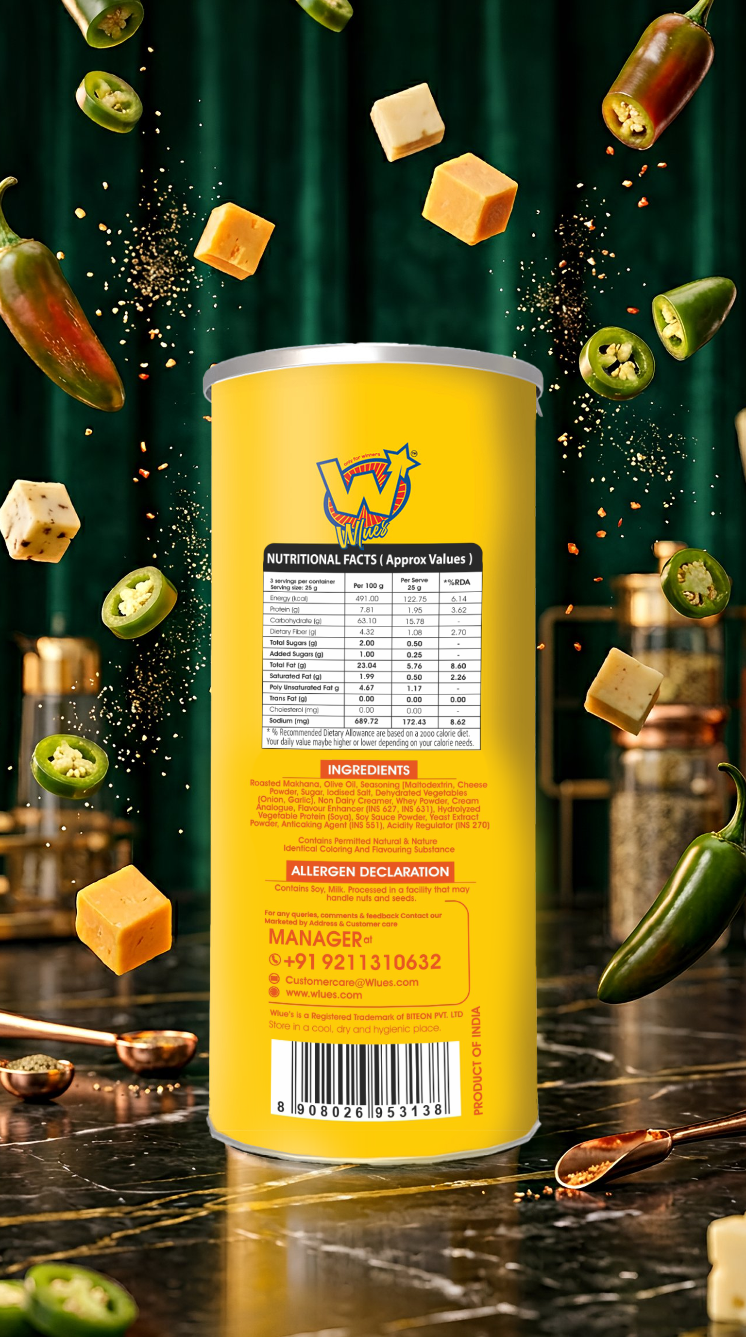 WLUES Cheesy Jalapeno Flavored Makhana